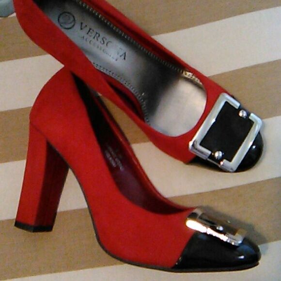 Versona Accessories Red and Black Heels - Picture 8 of 10